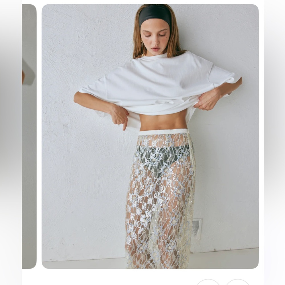 VRG GRL White Lace Skirt